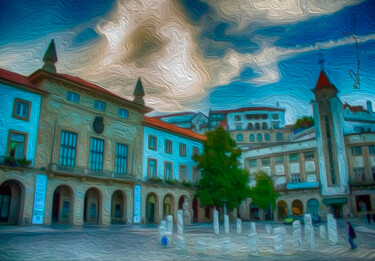 Digital Arts titled "Câmara Municipal da…" by Emmanuel Costa, Original Artwork, Digital Painting