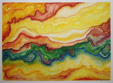 Peinture intitulée "Turbulence #1" par Manu Dode (ED.), Œuvre d'art originale, Aquarelle