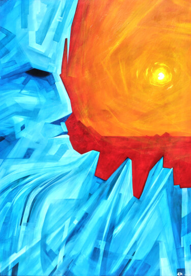 Peinture intitulée "Chaleur glaciale" par Manu Dode (ED.), Œuvre d'art originale, Acrylique