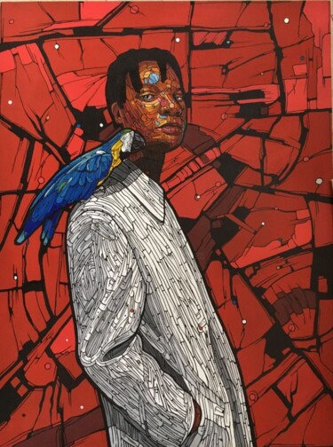 Картина под названием "Akorede" - Emmanuel Eweje, Подлинное произведение искусства, Акрил Установлен на Деревянная рама для…
