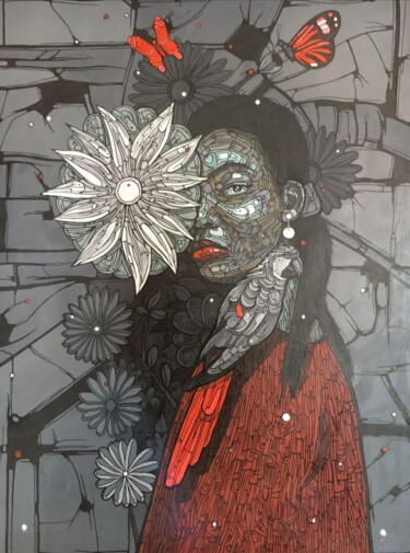 "Iretiola" başlıklı Tablo Emmanuel Eweje tarafından, Orijinal sanat, Akrilik Ahşap Sedye çerçevesi üzerine monte edilmiş