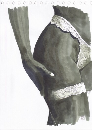 "Lingerie" başlıklı Resim Emmanuel Forgues tarafından, Orijinal sanat, Işaretleyici