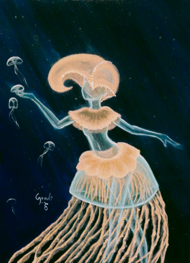 Peinture intitulée "medusette.jpg" par Emmanuel Groult, Œuvre d'art originale, Acrylique