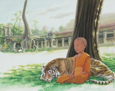 Painting titled "monk.jpg" by Emmanuel Groult, Original Artwork