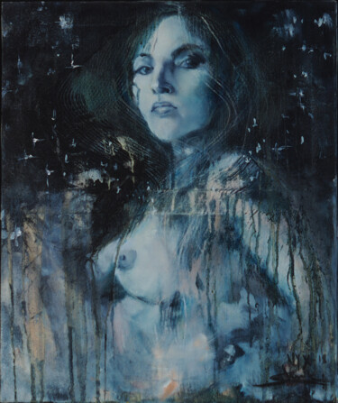 Painting titled "Nyx" by Emmanuel Jarre, Original Artwork, Oil