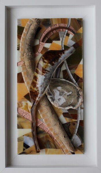 Collages titled "NATURE MORTE AU BOI…" by Emmanuel Landais, Original Artwork, Collages Mounted on Wood Panel