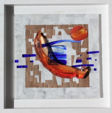 Collagen mit dem Titel "DERRIERE LA VITRE D…" von Emmanuel Landais, Original-Kunstwerk, Collagen Auf Holzplatte montiert