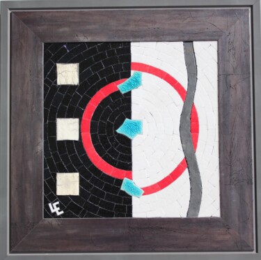 Collagen mit dem Titel "LIGNES" von Emmanuel Landais, Original-Kunstwerk, Collagen Auf Holzplatte montiert