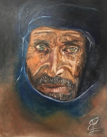 Painting titled "Le Regard du Sahara" by Emmanuel Le Pogam, Original Artwork, Oil