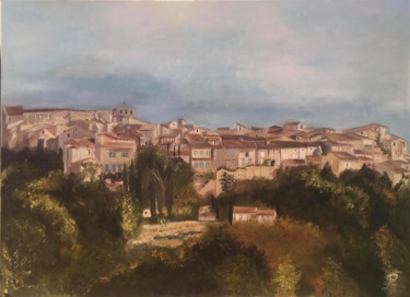 Painting titled "Le Castellet" by Emmanuel Le Pogam, Original Artwork, Oil