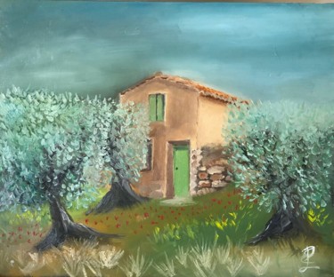 Le Cabanon Peinture intitulée "Le Cabanon" par Emmanuel Le Pogam, Œuvre d'art originale, Huile