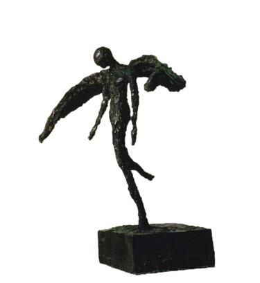 Sculptuur getiteld "Flight of Fancy" door Emmanuel Okoro, Origineel Kunstwerk, Bronzen