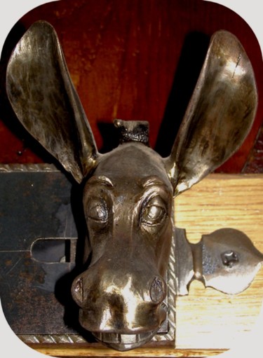 Sculpture intitulée "tête d'âne" par Emmanuel Rocle, Œuvre d'art originale, Métaux