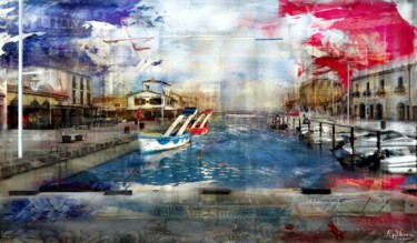 Digitale Kunst mit dem Titel "Port de Marseillan…" von Epidermic Session, Original-Kunstwerk, Digitale Malerei