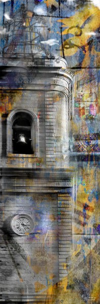 Arte digital titulada "Clocher Marseillan" por Epidermic Session, Obra de arte original, Trabajo Digital 2D