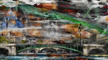 Digital Arts titled "Pont Neuf "façon"" by Epidermic Session, Original Artwork, Digital Painting