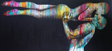 Pittura intitolato "Flying Kiss" da Emmanuela Zavattaro, Opera d'arte originale, Acrilico