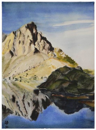 Peinture intitulée "Lac du Crozet" par Emmanuel Bochet, Œuvre d'art originale, Huile