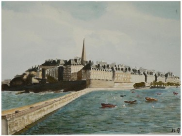 Peinture intitulée "Saint-Malo par la m…" par Emmanuel Bochet, Œuvre d'art originale, Autre