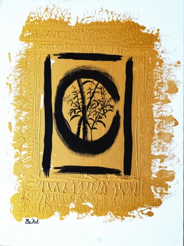Pintura intitulada "Bambou sumi-e" por Em'Art, Obras de arte originais, Tinta