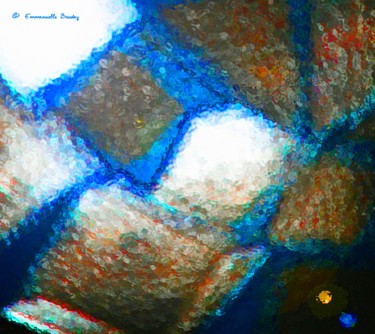 Digital Arts titled "Bleu au carré - Squ…" by Em'Art, Original Artwork, Digital Painting