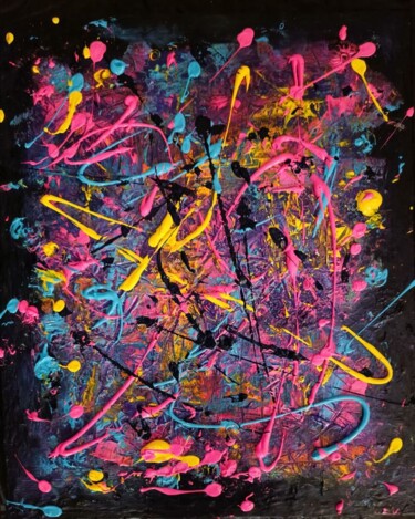 Peinture intitulée "Colors in the dark" par Emmanuelle Bochaton, Œuvre d'art originale, Acrylique Monté sur Châssis en bois