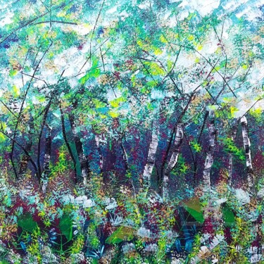Peinture intitulée "Le jardin blanc" par Emmanuelle Donzé, Œuvre d'art originale, Acrylique Monté sur Châssis en bois