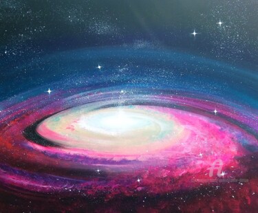 Peinture intitulée "Galaxias" par Emmanuelle Donzé, Œuvre d'art originale, Acrylique Monté sur Châssis en bois