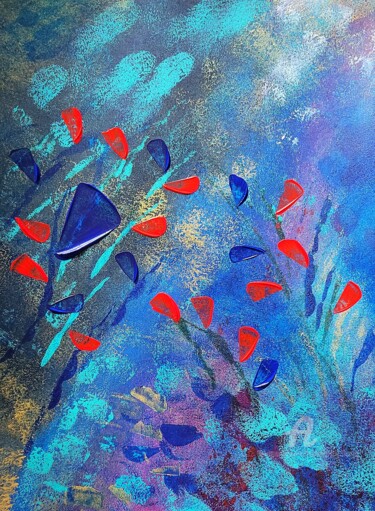 Peinture intitulée "La forêt sous la mer" par Emmanuelle Donzé, Œuvre d'art originale, Acrylique