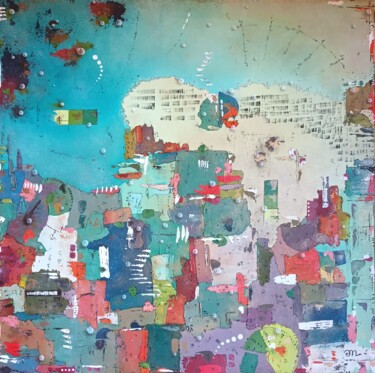 Картина под названием "Marée basse sur les…" - Emmanuelle Gaillard, Подлинное произведение искусства, Акрил Установлен на Де…