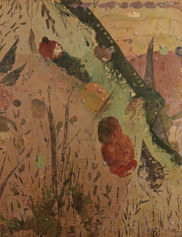 Schilderij getiteld "Fruits sauvages" door Emmanuelle Gaillard, Origineel Kunstwerk, Acryl Gemonteerd op Frame voor houten b…