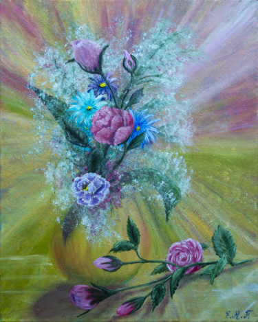 Pintura intitulada "Bouquet" por Emmanuelle Menny Fleuridas, Obras de arte originais, Óleo