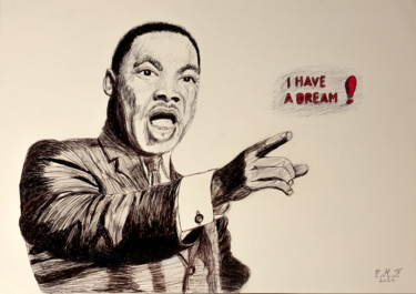 Disegno intitolato "I have a dream" da Emmanuelle Menny Fleuridas, Opera d'arte originale, Biro