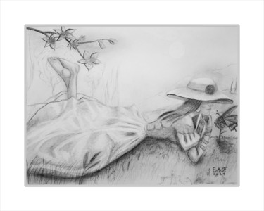 Drawing titled "Vive le printemps 2…" by Emmanuelle Menny Fleuridas, Original Artwork, Graphite