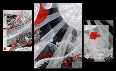 Peinture intitulée "Silver butterfly" par Emmanuelle Menny Fleuridas, Œuvre d'art originale, Acrylique