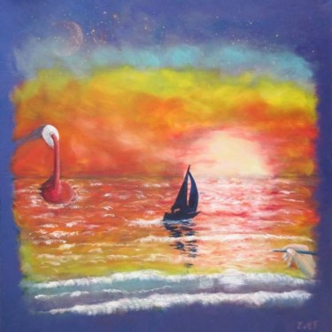 Malerei mit dem Titel "Technicolor" von Emmanuelle Menny Fleuridas, Original-Kunstwerk, Öl