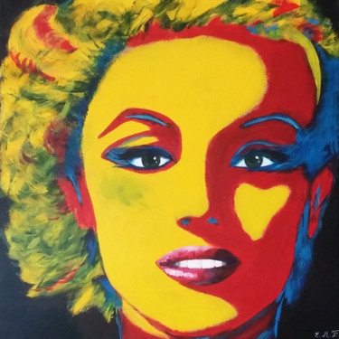 Painting titled "Norma" by Emmanuelle Menny Fleuridas, Original Artwork, Acrylic Mounted on Wood Stretcher frame