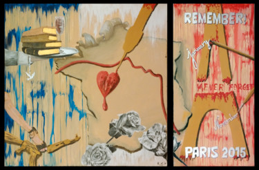 "For a peaceful world" başlıklı Tablo Emmanuelle Menny Fleuridas tarafından, Orijinal sanat, Akrilik