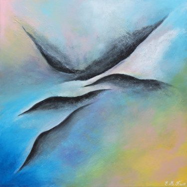 Painting titled "l'Albatros" by Emmanuelle Menny Fleuridas, Original Artwork, Acrylic