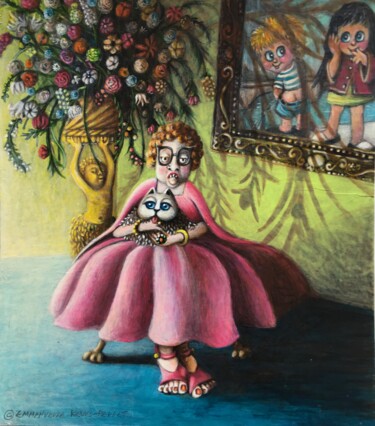 Pintura intitulada "La Fille" por Emmanuelle Pellet, Obras de arte originais, Acrílico