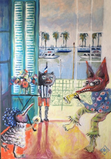 Картина под названием "Cassis" - Emmanuelle Pellet, Подлинное произведение искусства, Акрил Установлен на Деревянная рама дл…