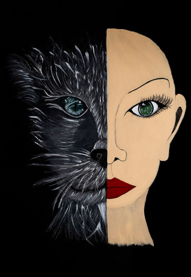 Peinture intitulée "L'instinct de femme" par Emmanuelle Sennhenn, Œuvre d'art originale, Acrylique