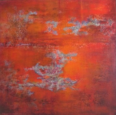 Pittura intitolato ""Rouge" abstrait ac…" da Emmanuelle Vroelant, Opera d'arte originale, Acrilico