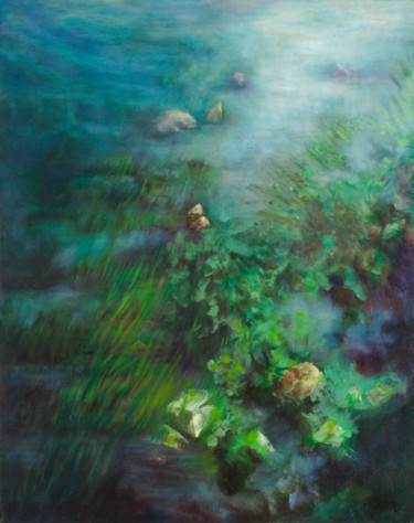 Painting titled "APAISEMENT" by Emmanuelle Vroelant, Original Artwork, Oil