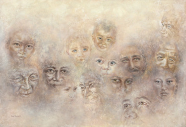 Peinture intitulée "REGARDS SONGEURS" par Emmanuelle Vroelant, Œuvre d'art originale, Acrylique