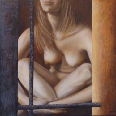 Pintura intitulada "SITTING" por Emmanuelle Vroelant, Obras de arte originais, Acrílico