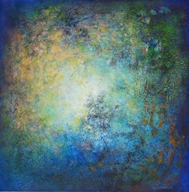 Peinture intitulée "HALO BLEU" par Emmanuelle Vroelant, Œuvre d'art originale, Acrylique