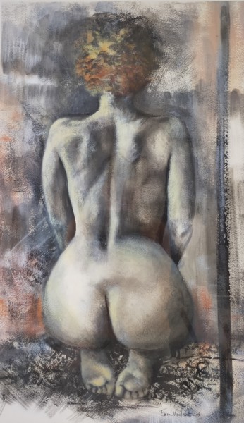 Painting titled "ASSIGNÉE A RÉSIDENCE" by Emmanuelle Vroelant, Original Artwork, Ink