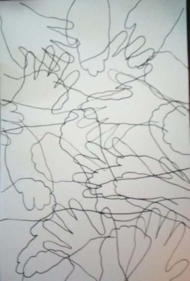 Dessin intitulée "Hands" par Emmanuelle Noizet, Œuvre d'art originale, Autre