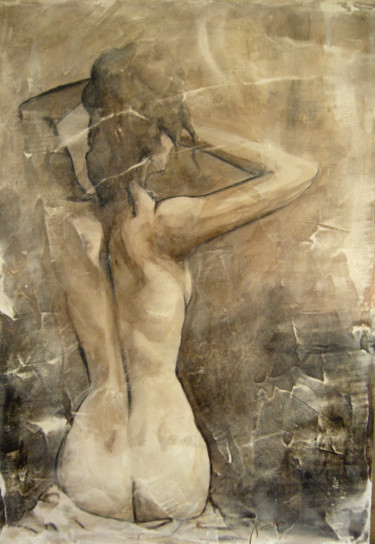 Pintura titulada "nu a fresco" por Emmanuel Roussel, Obra de arte original